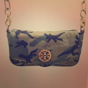 Tory Burch Camouflage Crossbody Bag - Blue and Tan